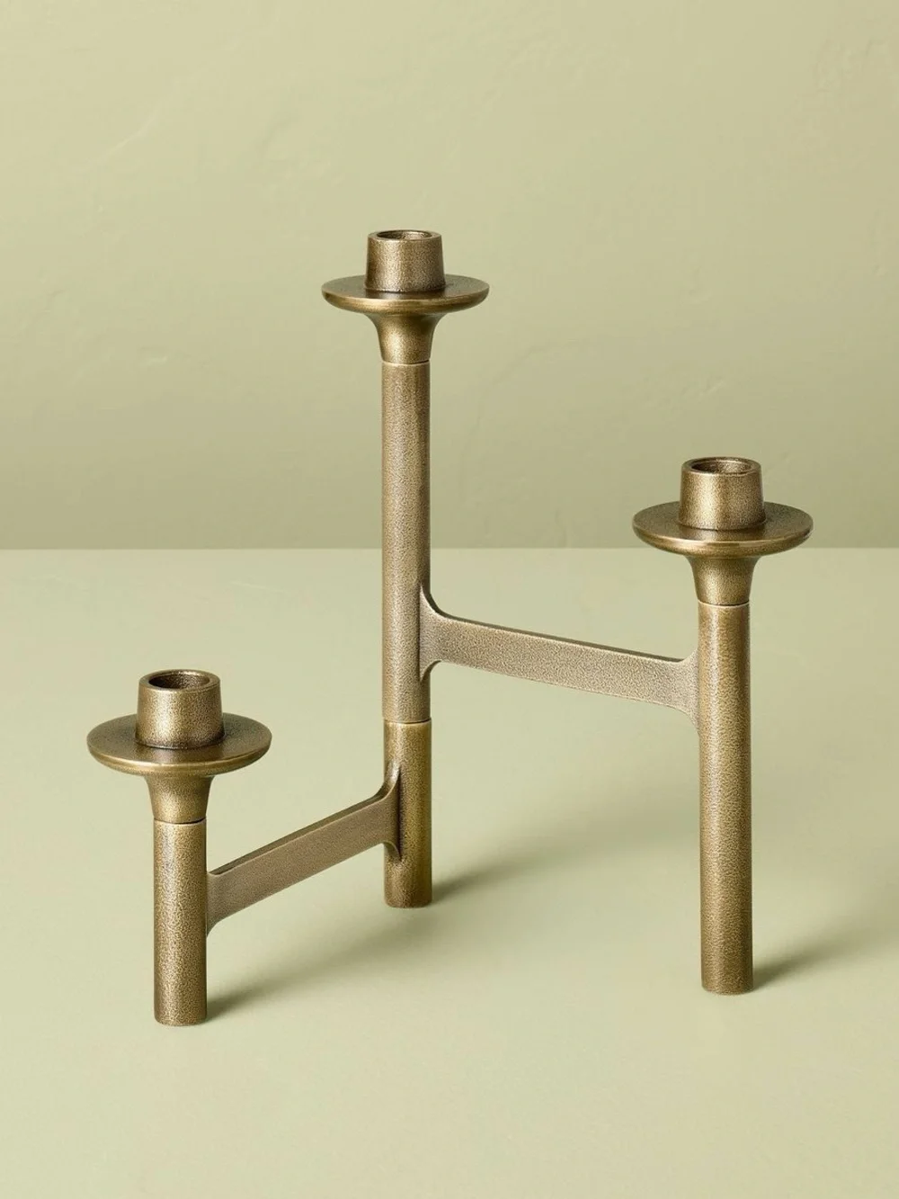Hearth & Hand Metallic Gold 3-Arm Candle Holder
